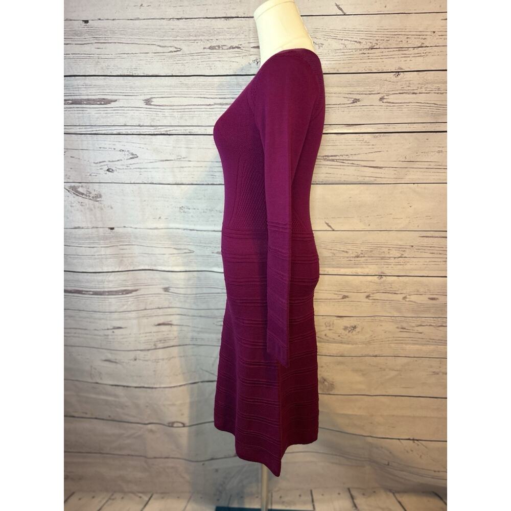 Krimson Klover Merino Wool Sweater Dress XS Fuchsia Long Sleeve Knit Bodycon - Picture 3 of 6